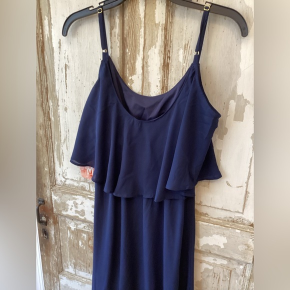 Show Me Your Mumu Caitlin Ruffle Maxi Dress SZ XS Navy Crisp - NWT! - Picture 7 of 11